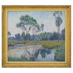 Oil Painting Landscape Au in Klosterneuburg Max Kahrer 1919 Classical Modernism