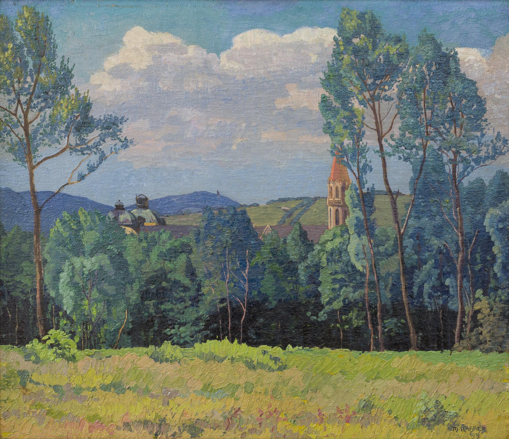 Artwork Sitft Klosterneuburg painted by Max Kahrer 1919 Classical Modernism oil on canvas signed

Max Kahrer studied at the Vienna Akademy of fina arts under Runpler and Griepenkerl. In 1903 he was already active in the Hagenabund and became a