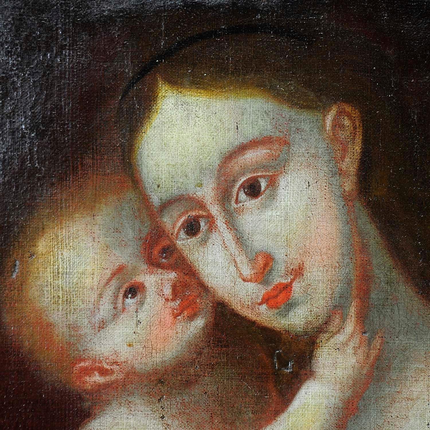 German Oil Painting Miraculous Image of Insbruck Maria with Child After Cranach For Sale