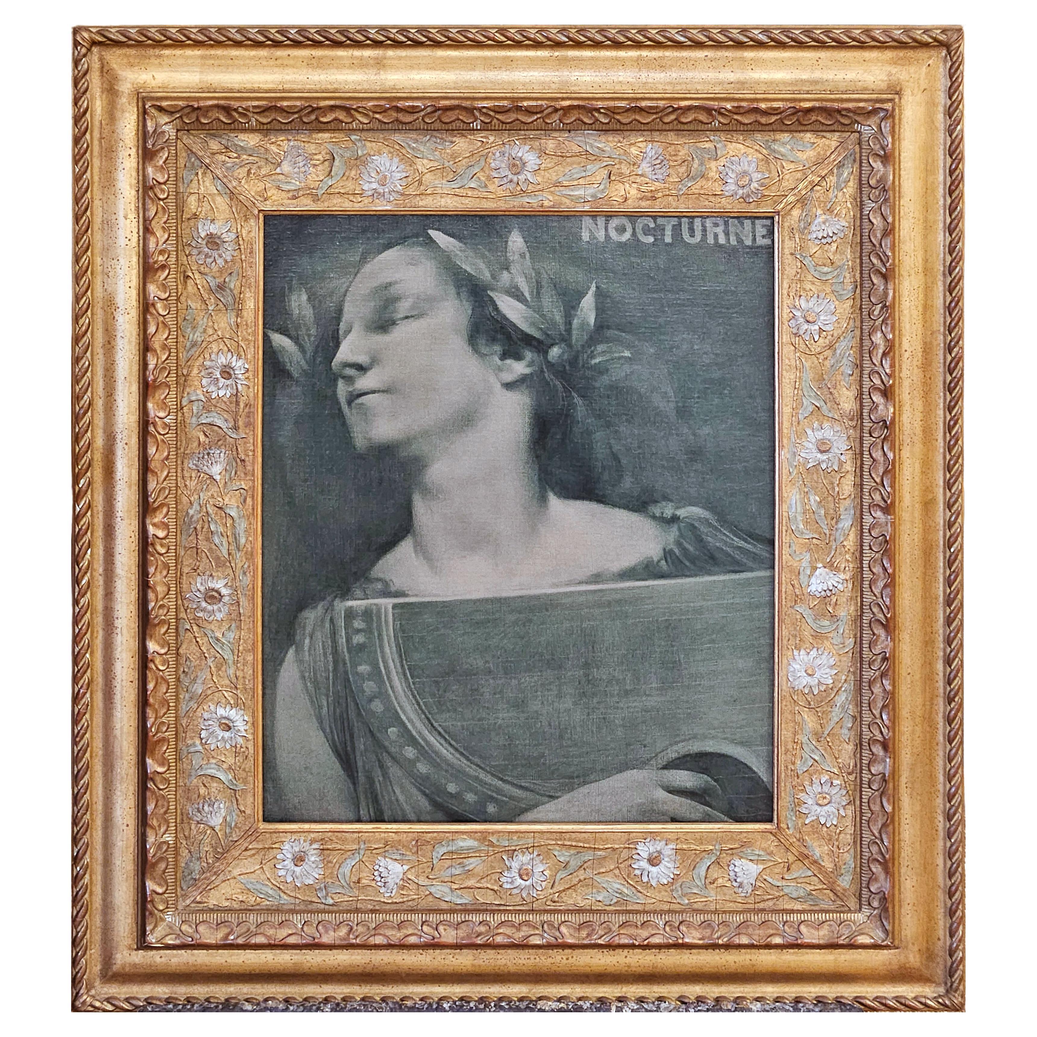 Oil painting - Nocturne attributed to Jean Delville For Sale