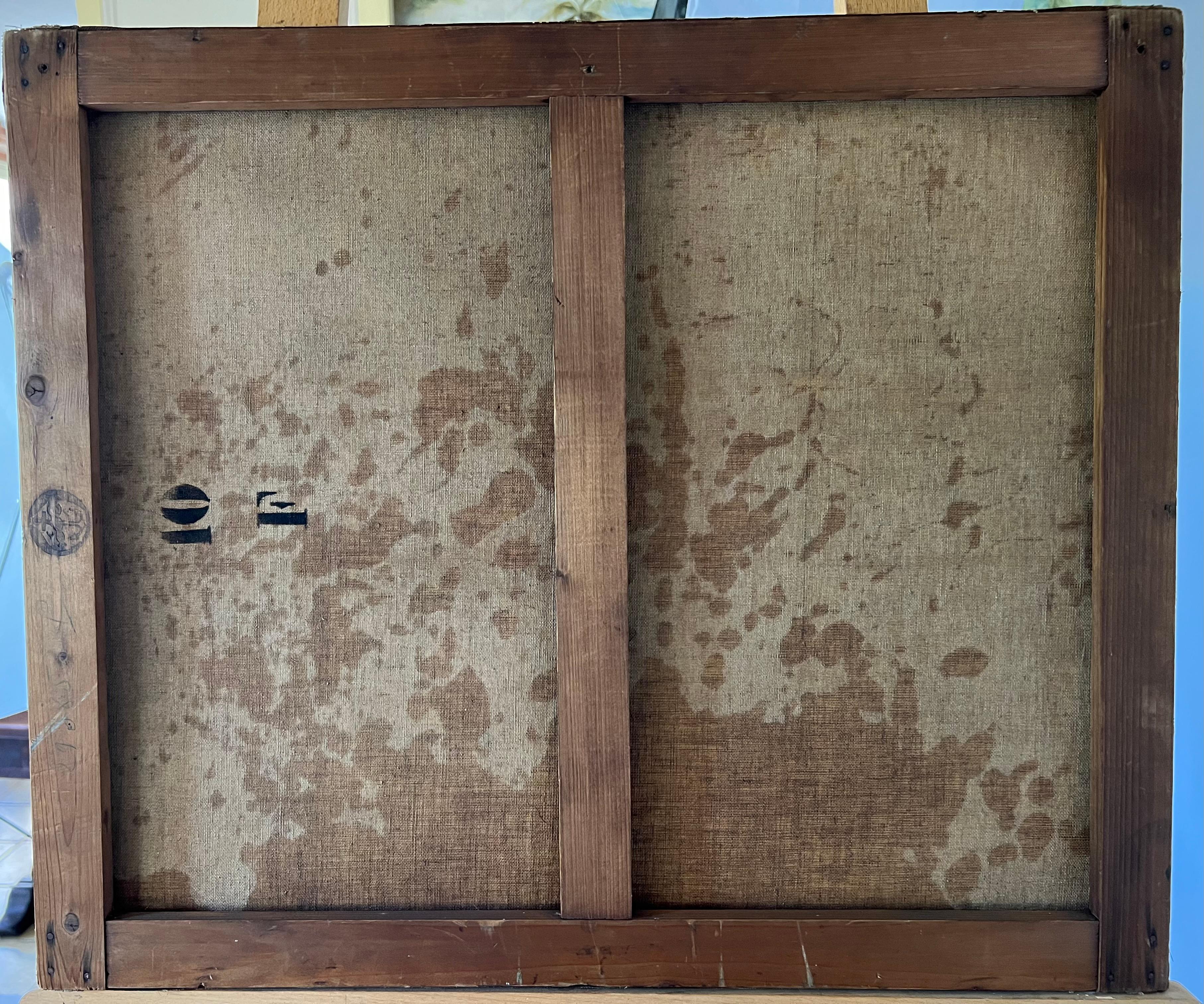 Pintura al óleo de un ramo de peonías y rosas por Auguste Gondois XIX en venta 4