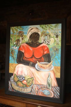 Oil Painting of a Caribbean Lady by Janice Syliva Brock