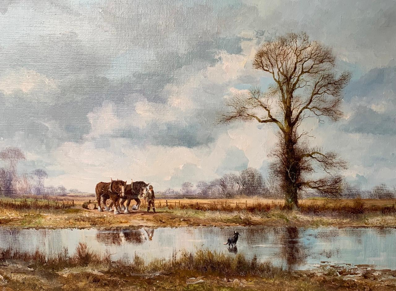 A nice large oil on canvas by Alwyn Crawshaw of a country scene with horses, signed bottom left. In a nice decorative frame.

Please contact us directly for a worldwide shipping quote.
