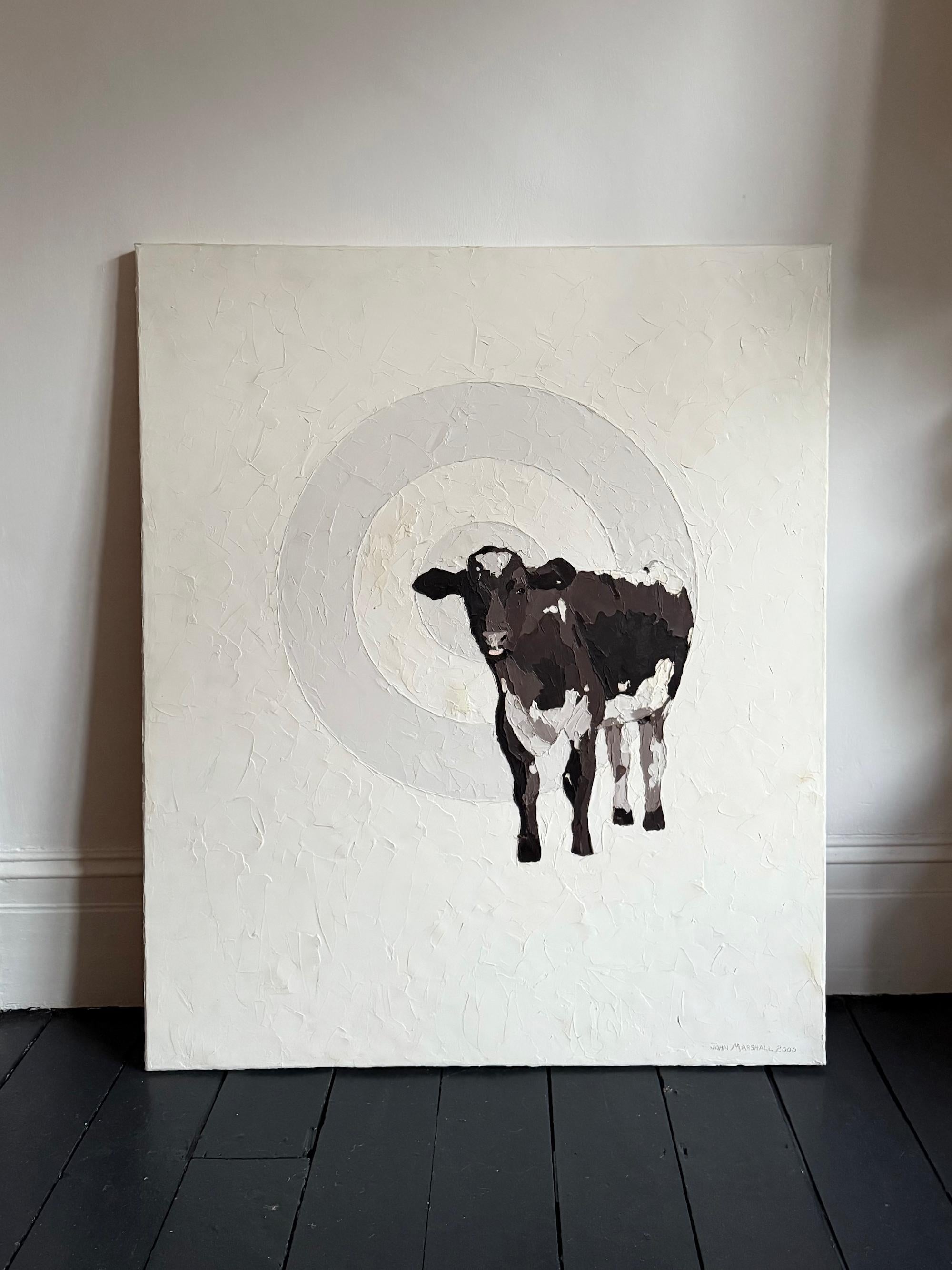 Ölgemälde einer Kuh mit Zielscheibe von John Marshall, 2000 (Postmoderne) im Angebot