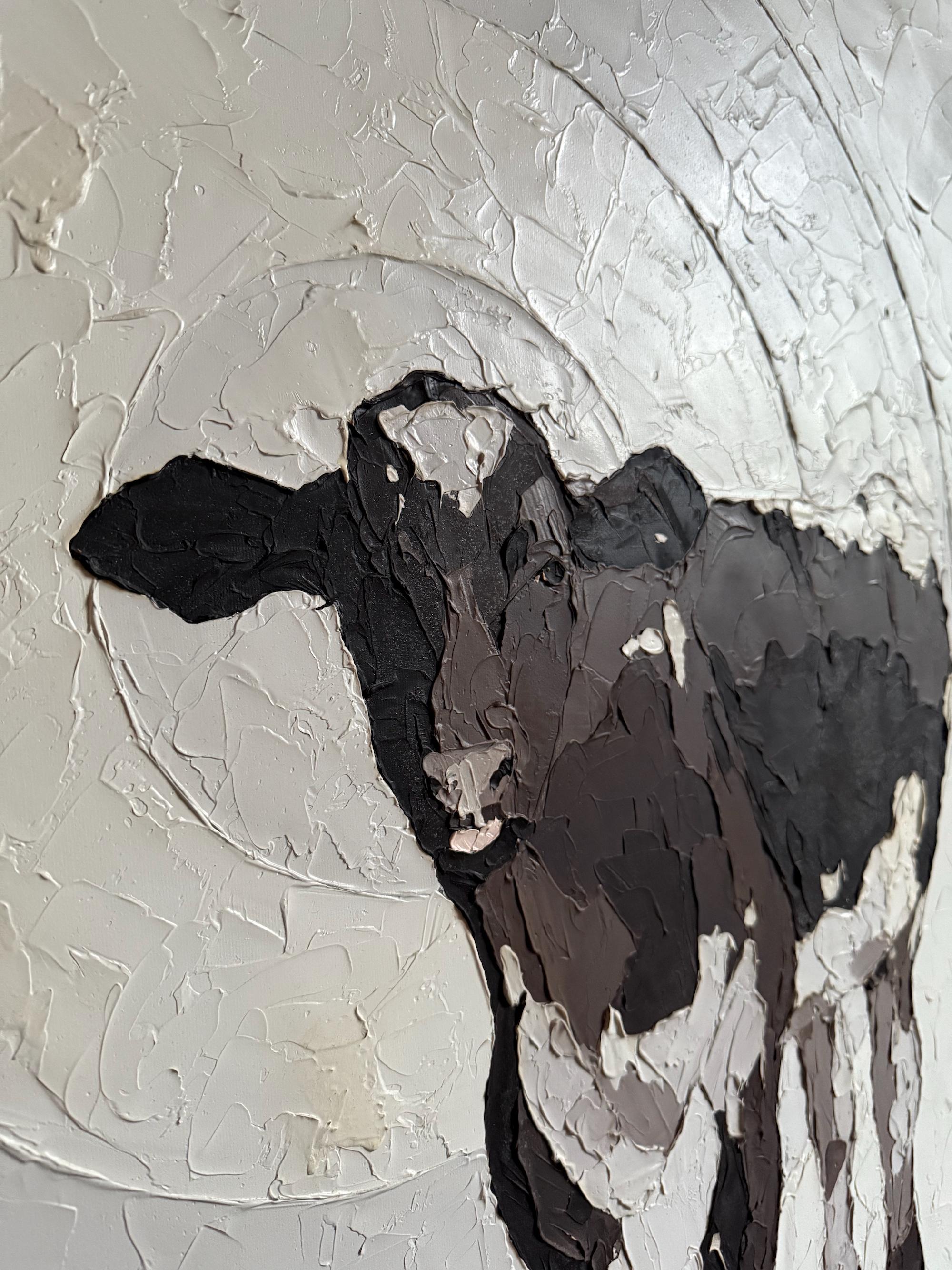 Ölgemälde einer Kuh mit Zielscheibe von John Marshall, 2000 im Zustand „Gut“ im Angebot in London, GB