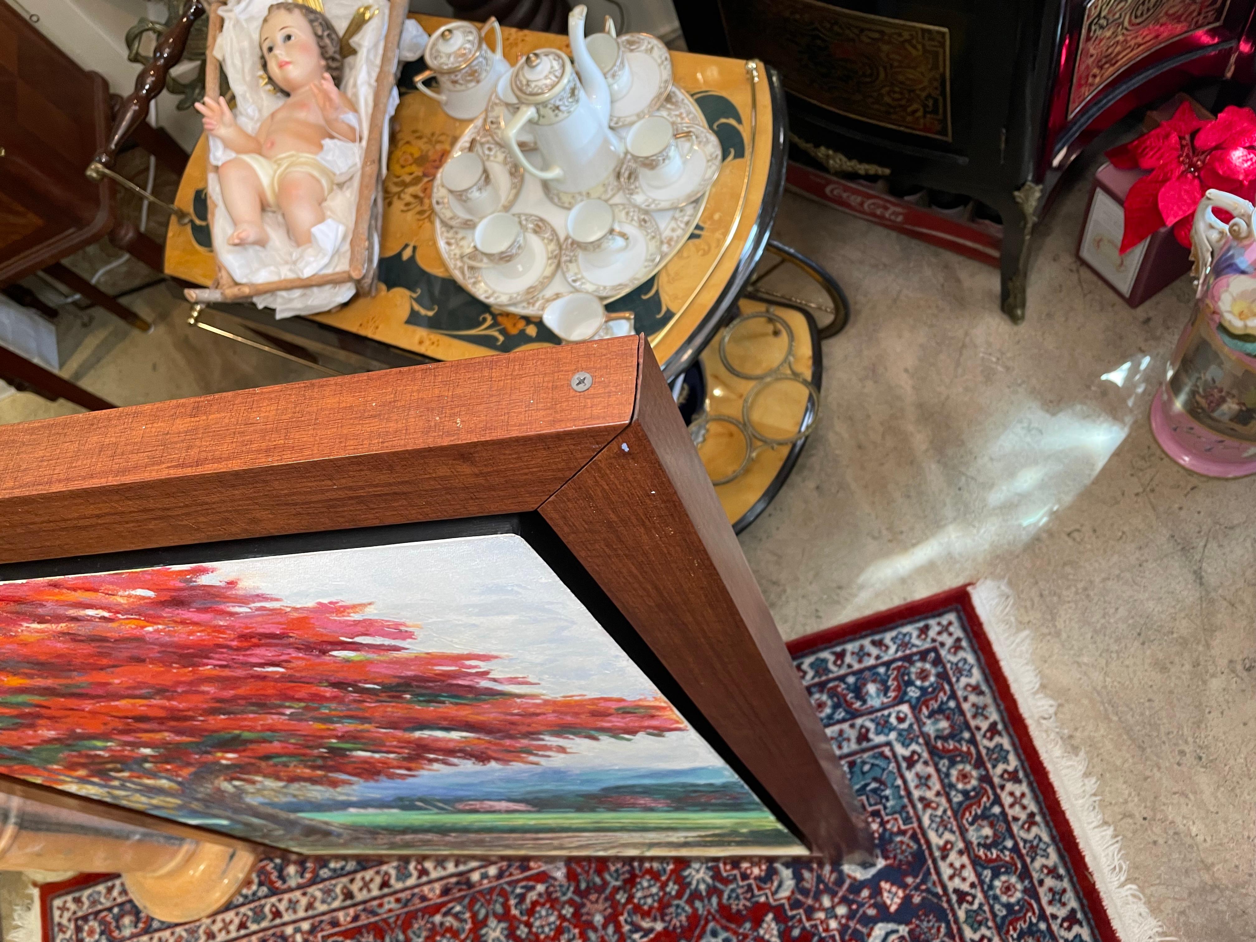 Pittura a olio di un albero fiammeggiante in vendita 6