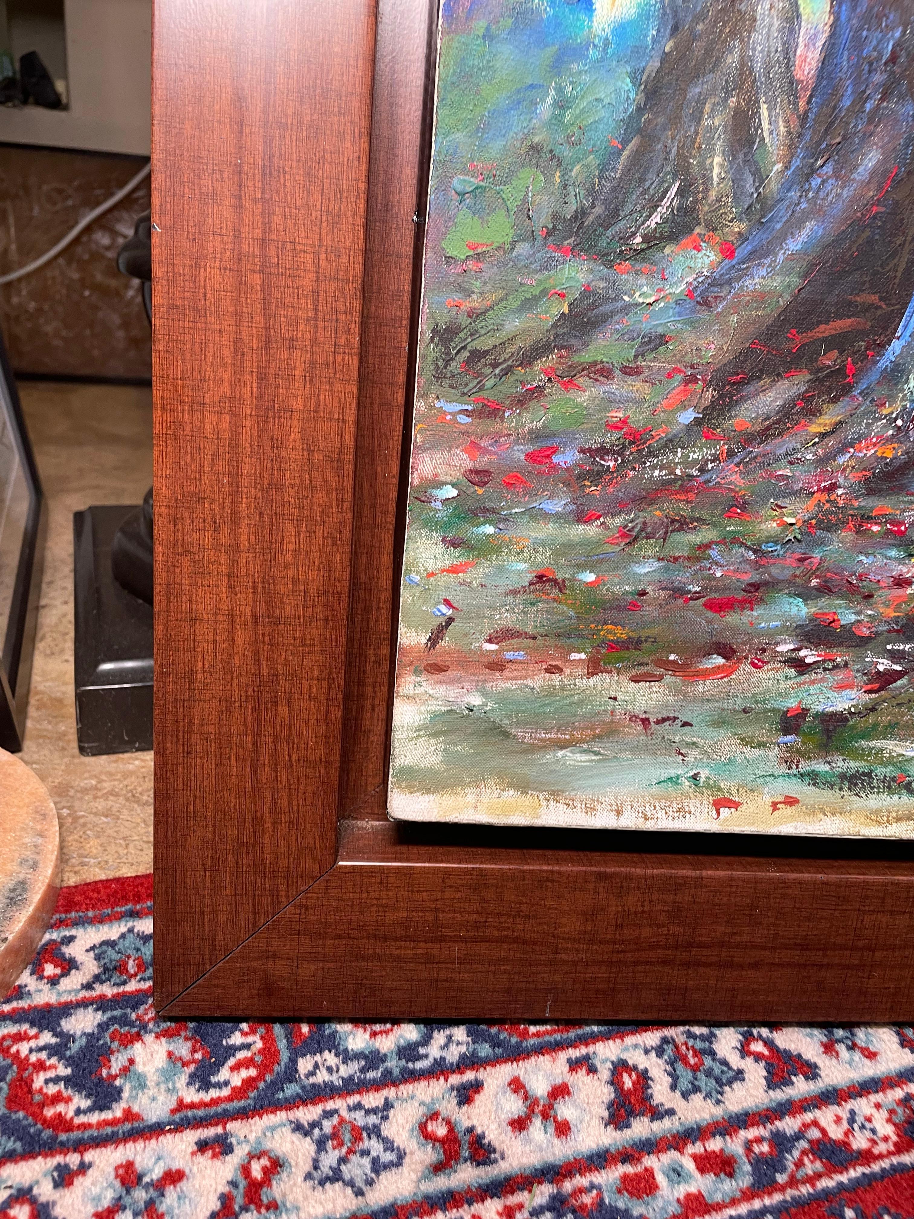 XX secolo Pittura a olio di un albero fiammeggiante in vendita