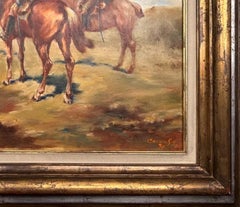 Oil Painting of a group of strangers in the desert with their horses