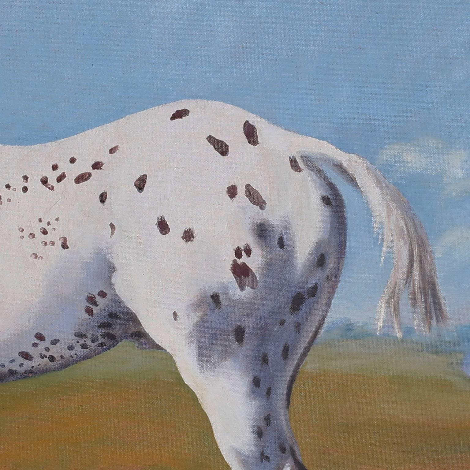 American Oil Painting of a Horse on Board