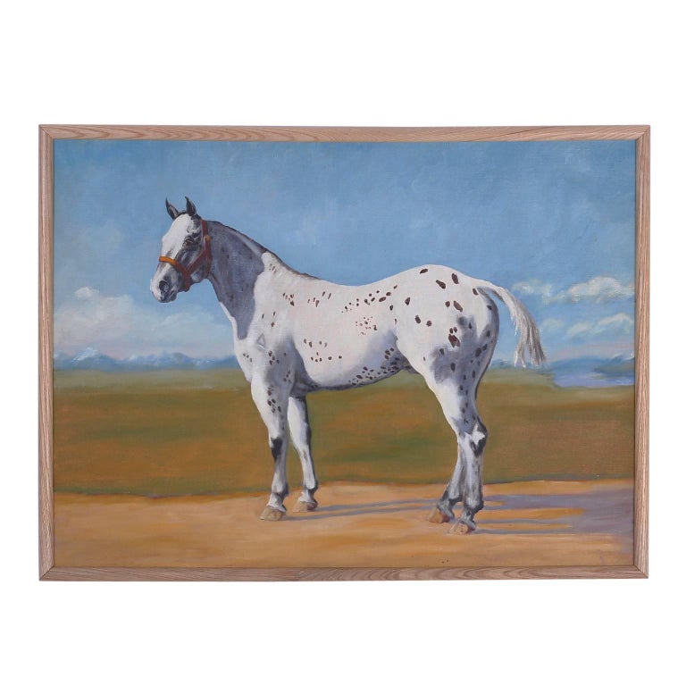 Oil Painting of a Horse on Board For Sale at 1stdibs