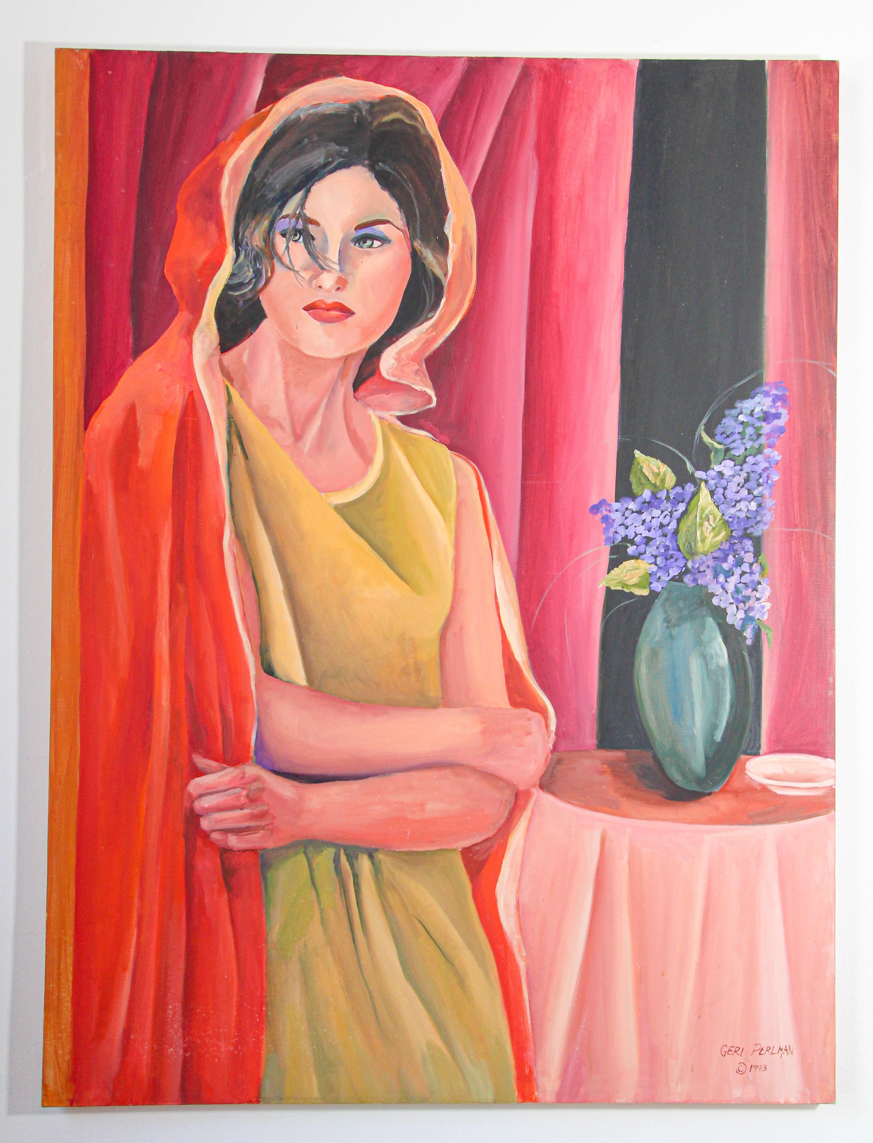 Oil Painting of an Asian Lady by Geri Perlman, 1993 For Sale 6