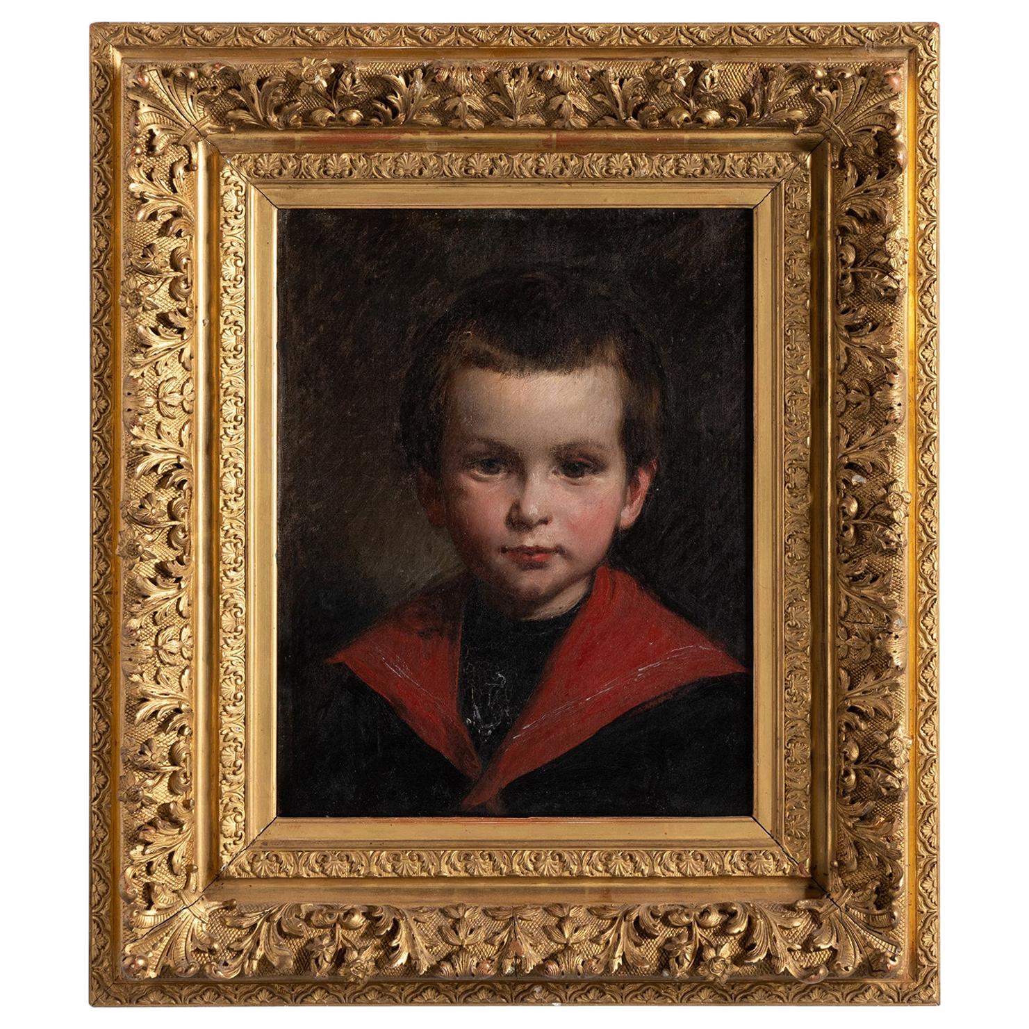 Oil Painting of a Little Boy For Sale