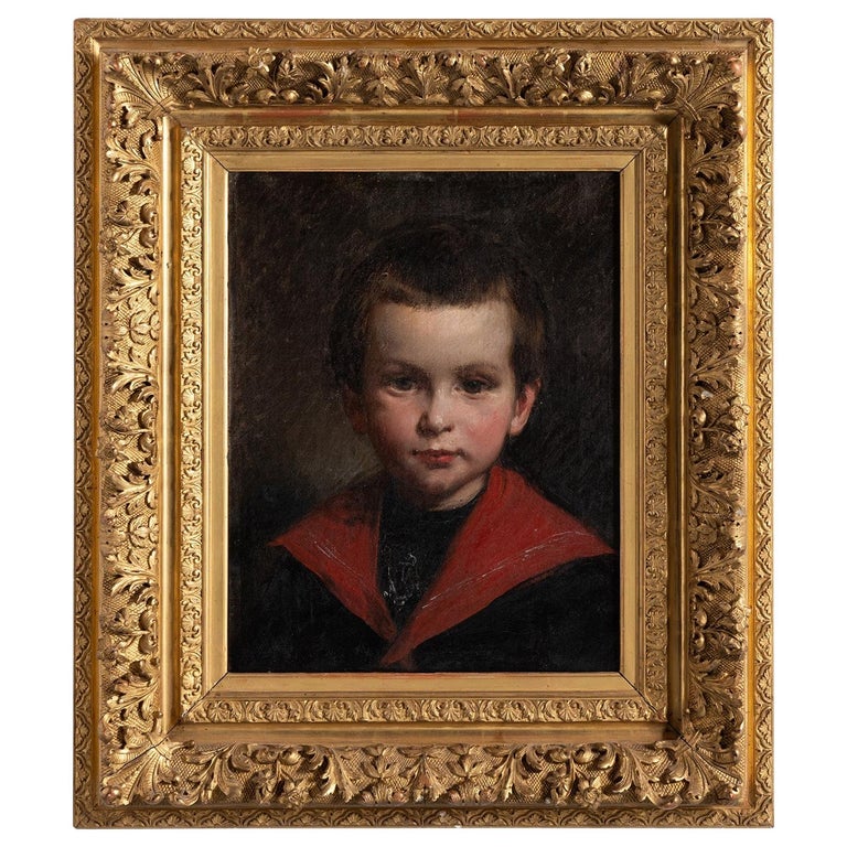 Download Oil Painting of a Little Boy For Sale at 1stdibs