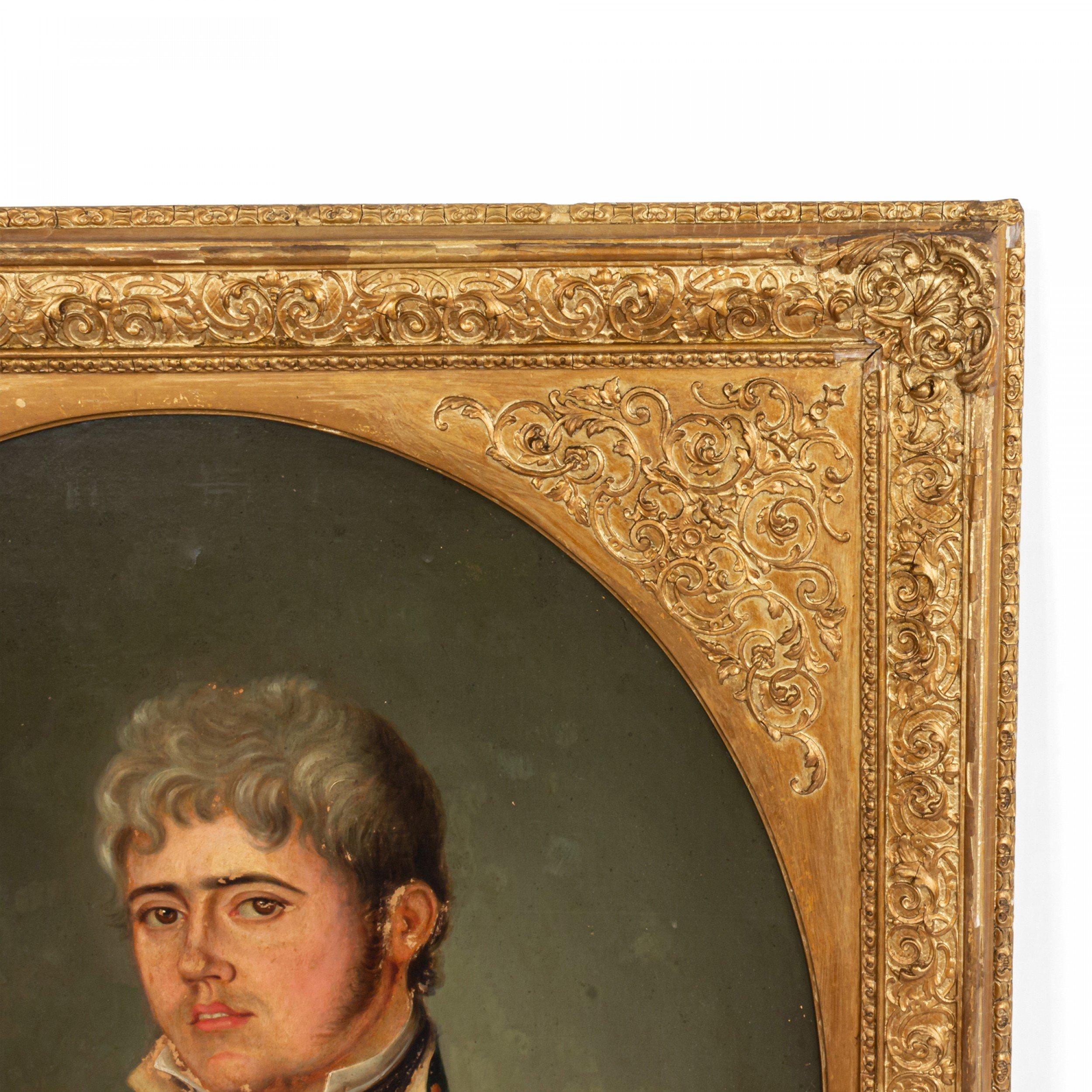 Georgian Oil Painting of a Military Officer For Sale