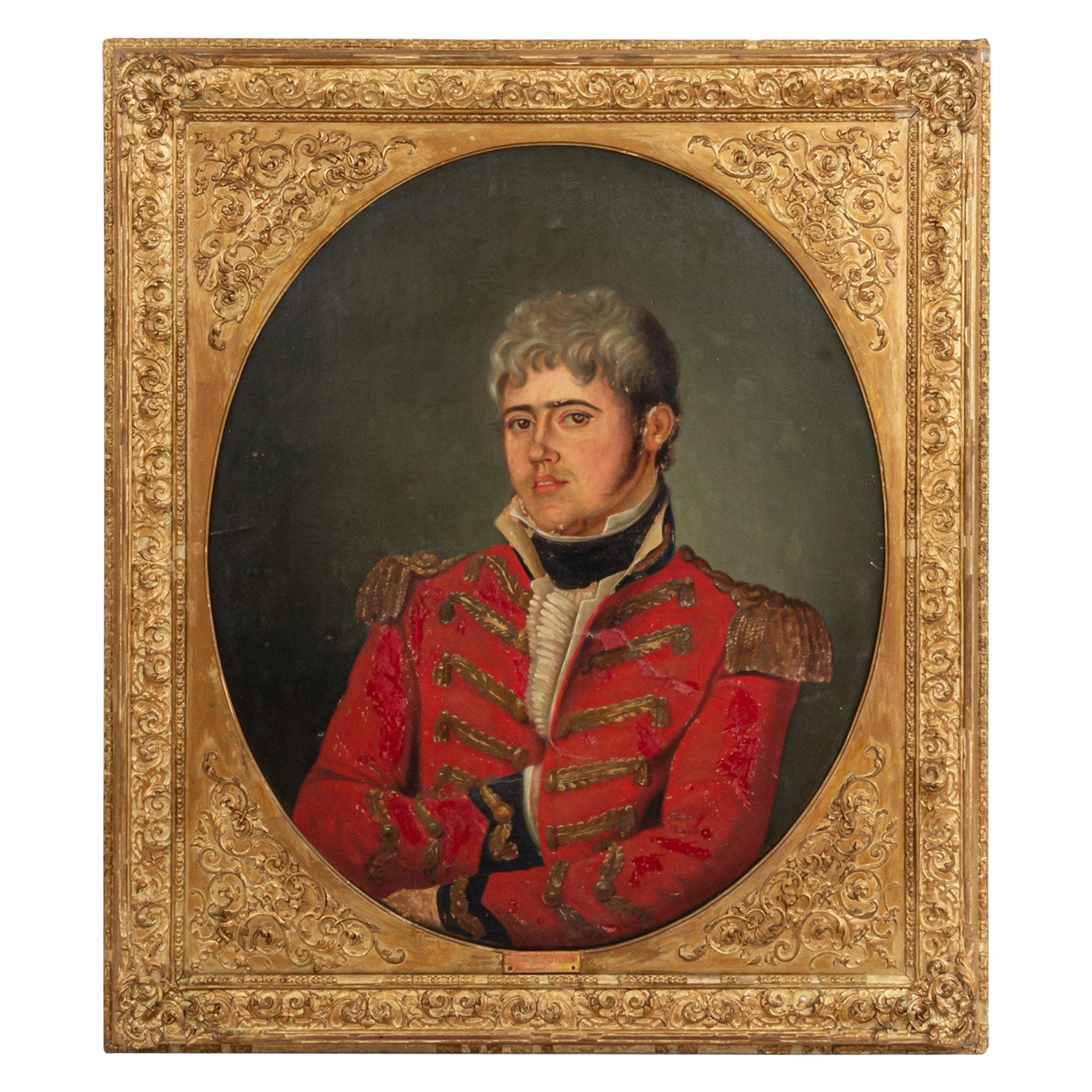 Peinture à l'huile d'un officier militaire