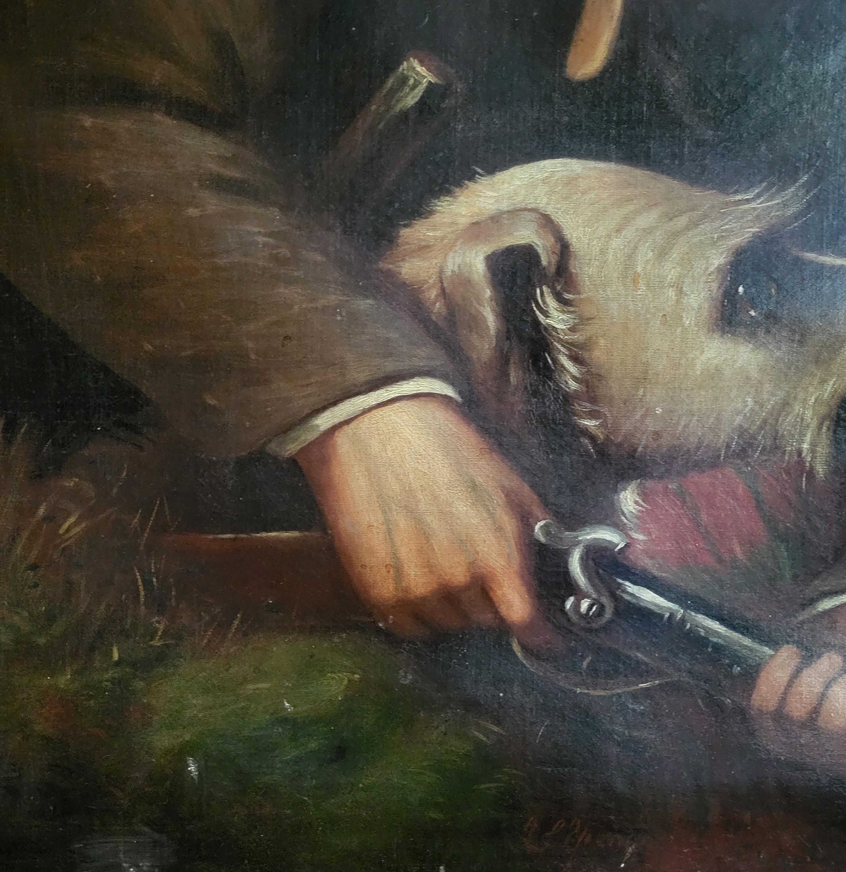 High Victorian Oil painting of a Scottish gentleman hunter For Sale