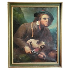 Oil painting of a Scottish gentleman hunter
