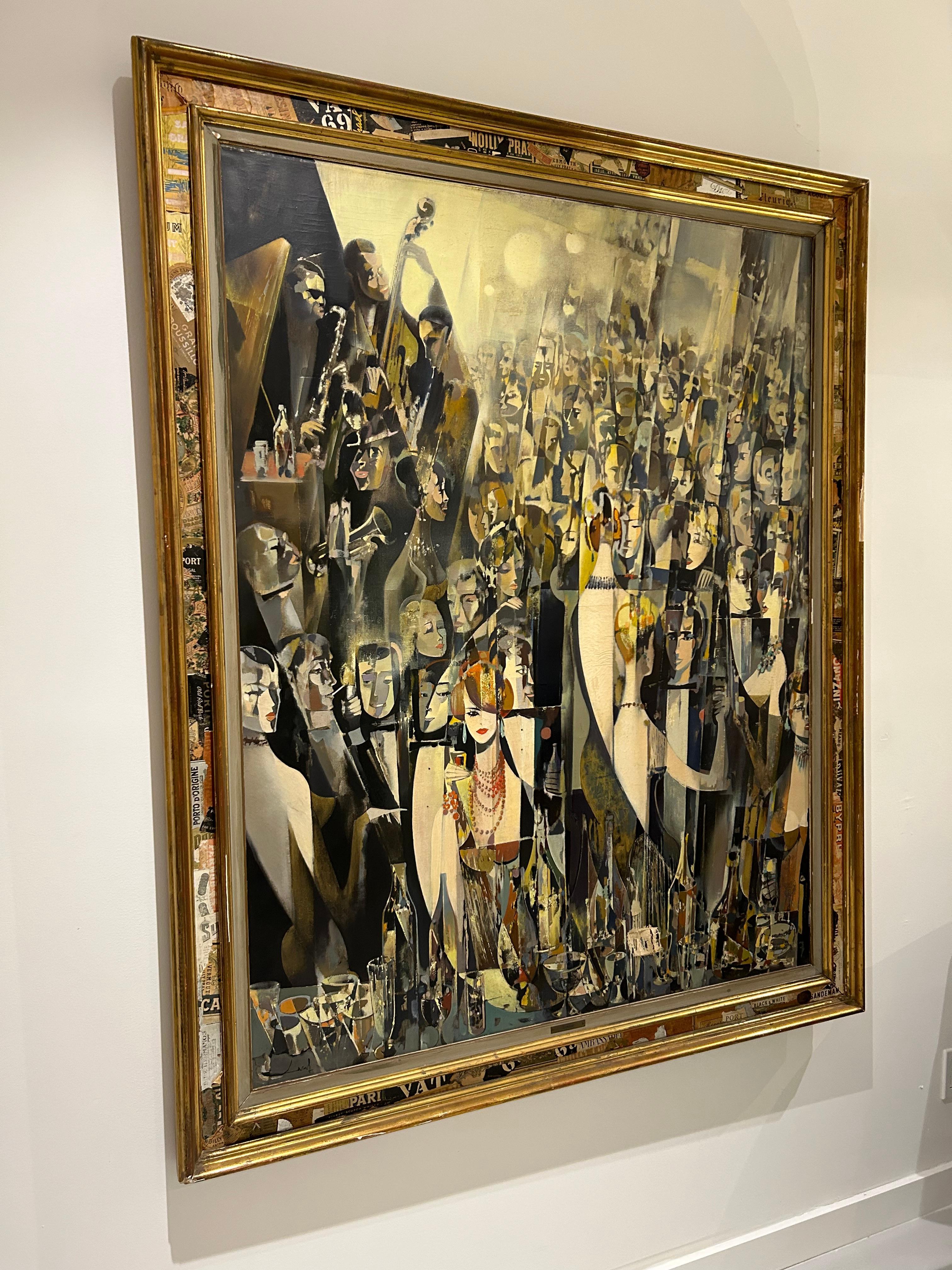 Peinture à l'huile d'une scène de soirée par Jean-Théobald Jacus, C.C. 1950 en vente 11