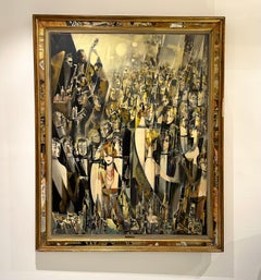 Oil Painting of A Soirée Scene by Jean-Théobald Jacus, C. 1950