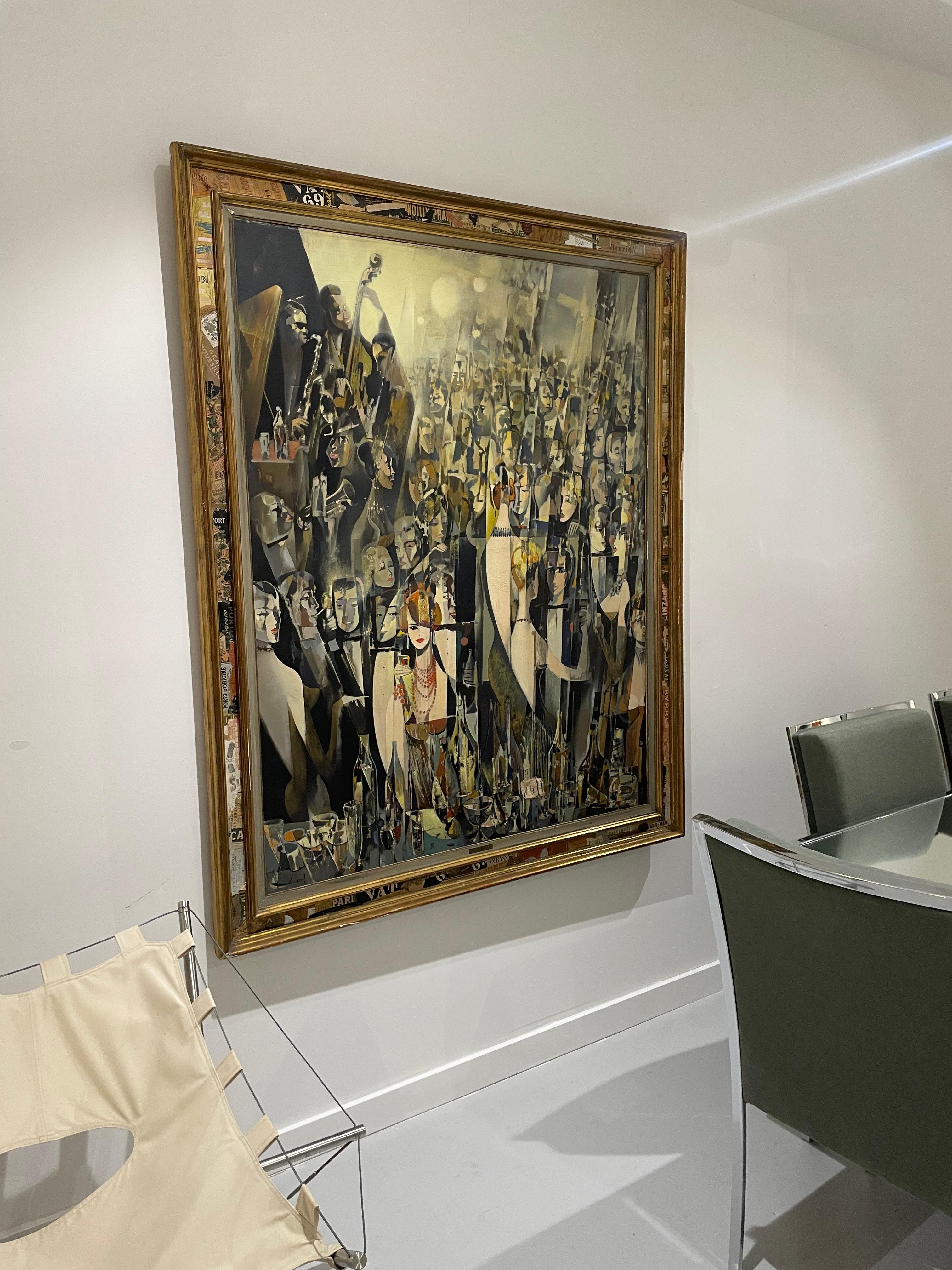 20ième siècle Peinture à l'huile d'une scène de soirée par Jean-Théobald Jacus, C.C. 1950 en vente