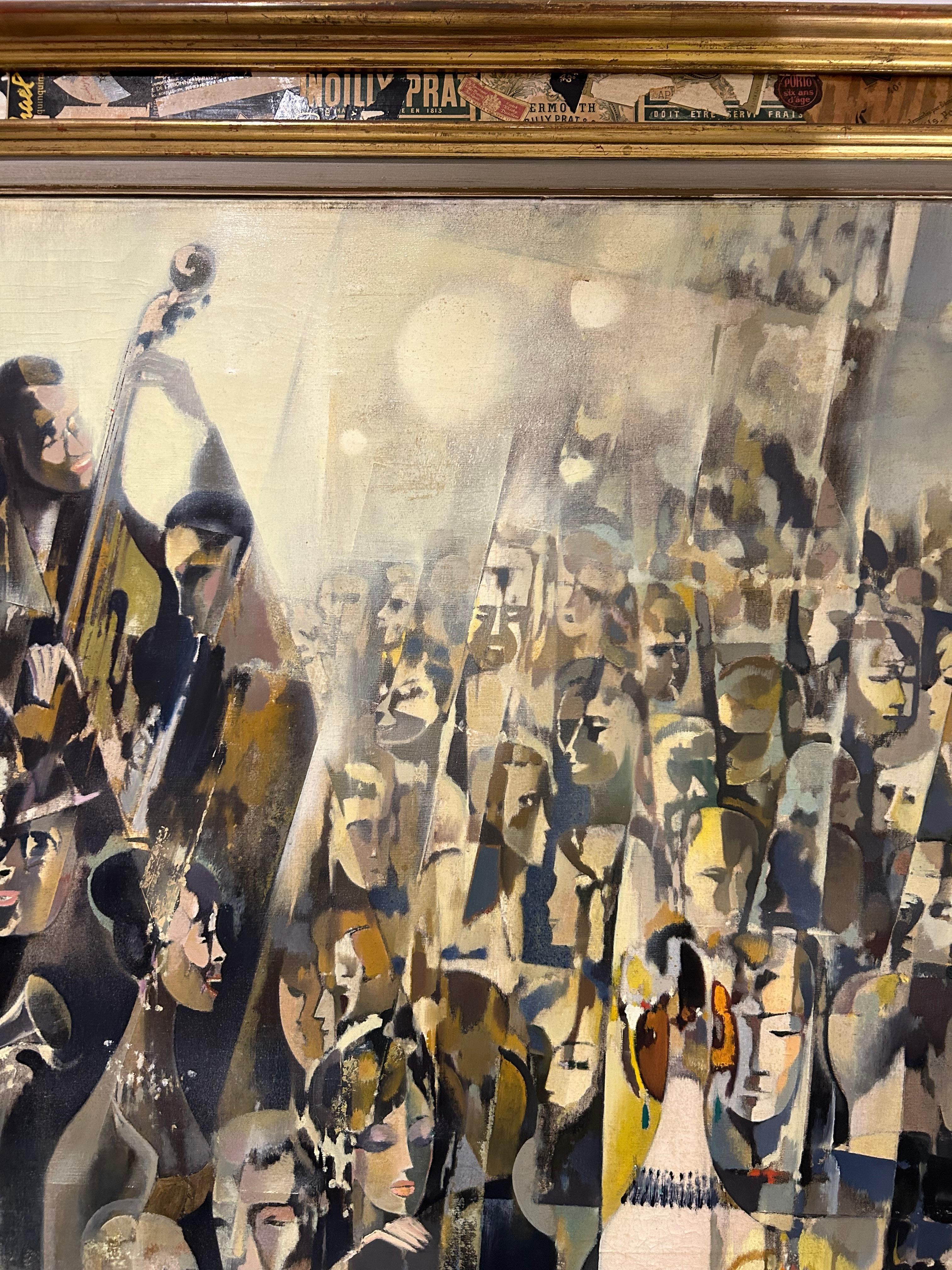Peinture à l'huile d'une scène de soirée par Jean-Théobald Jacus, C.C. 1950 en vente 2