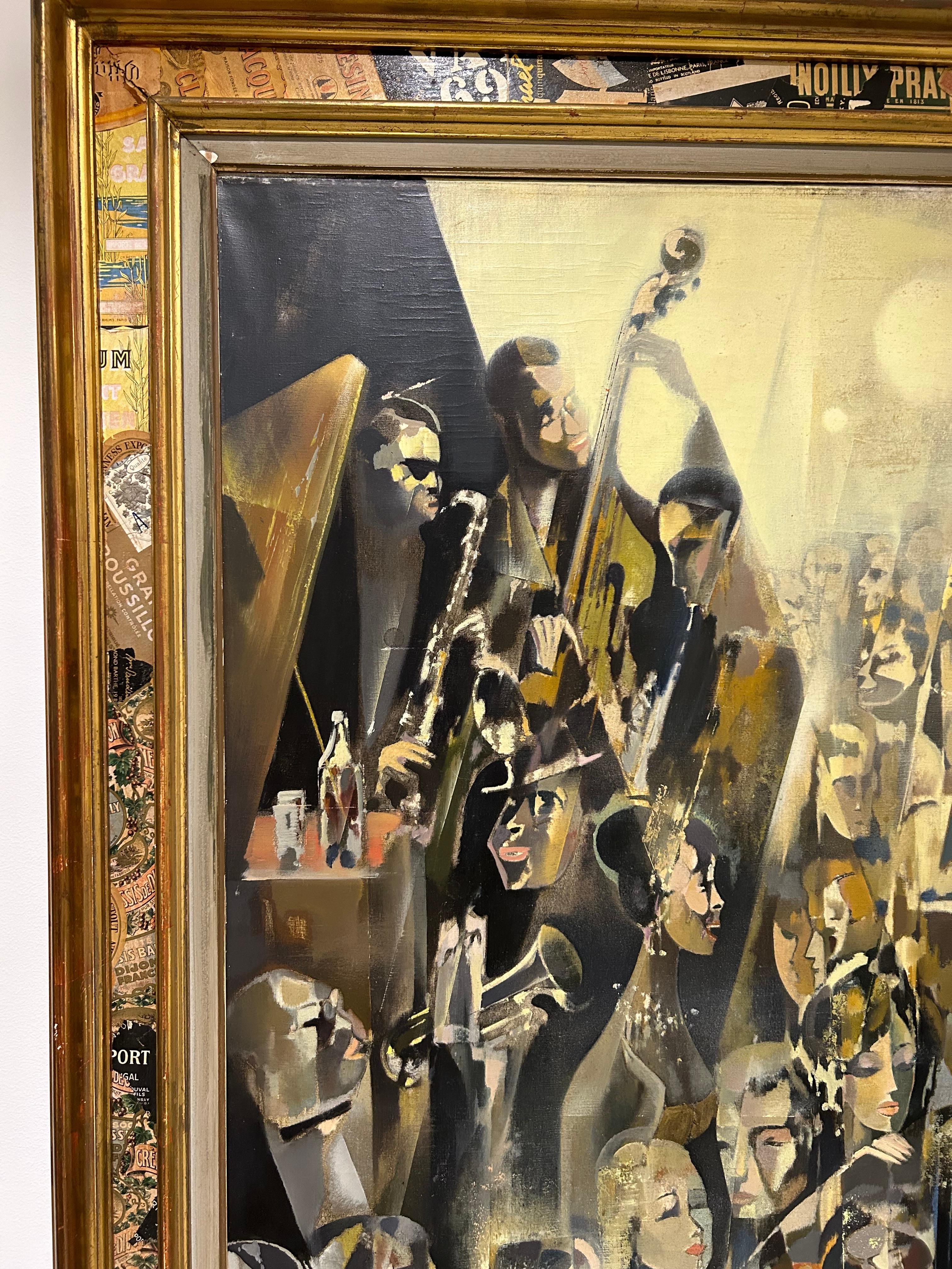 Peinture à l'huile d'une scène de soirée par Jean-Théobald Jacus, C.C. 1950 en vente 1