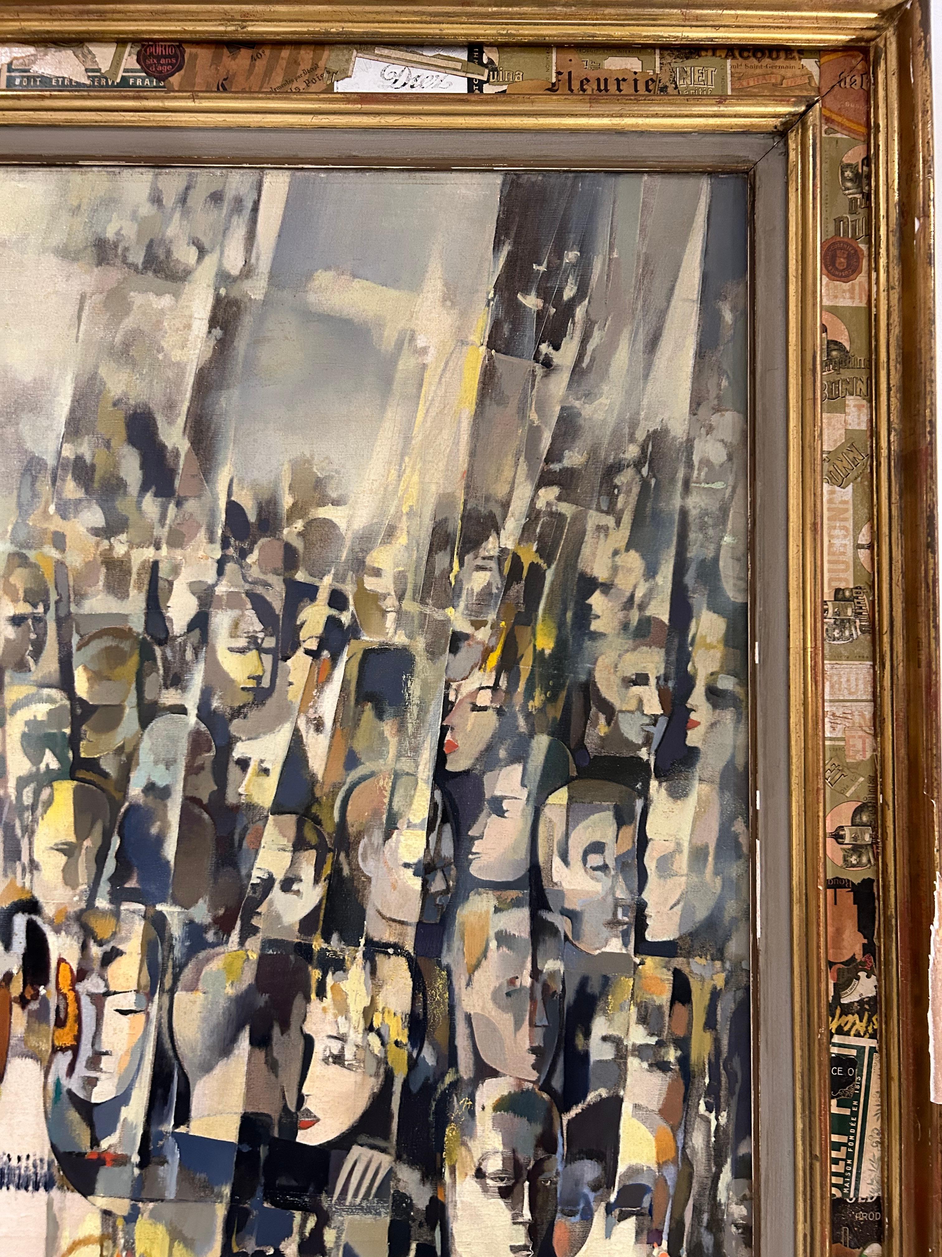 Peinture à l'huile d'une scène de soirée par Jean-Théobald Jacus, C.C. 1950 en vente 3