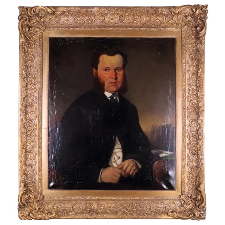 Oil Painting of a Victorian Gentleman in a Gilt Frame