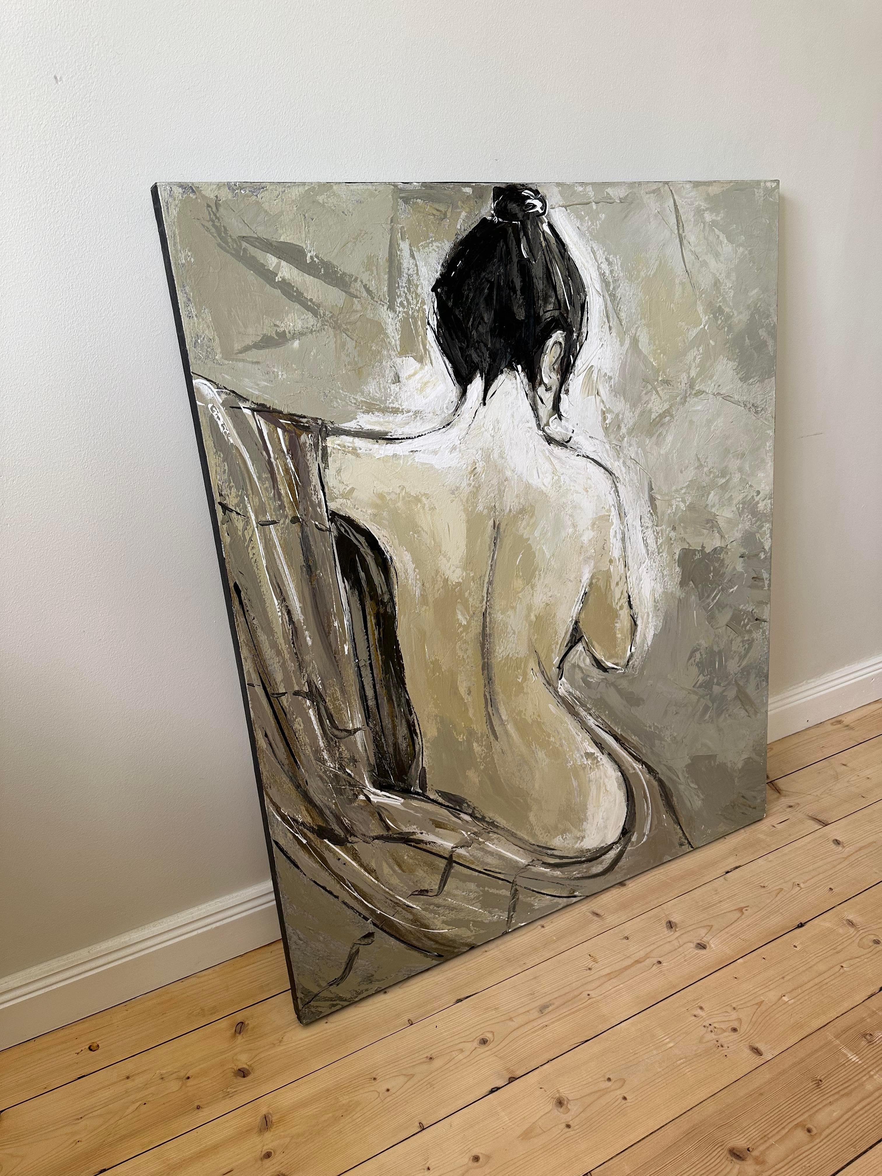 Belle peinture à l'huile d'une femme. Trouvé à Nice, France. 