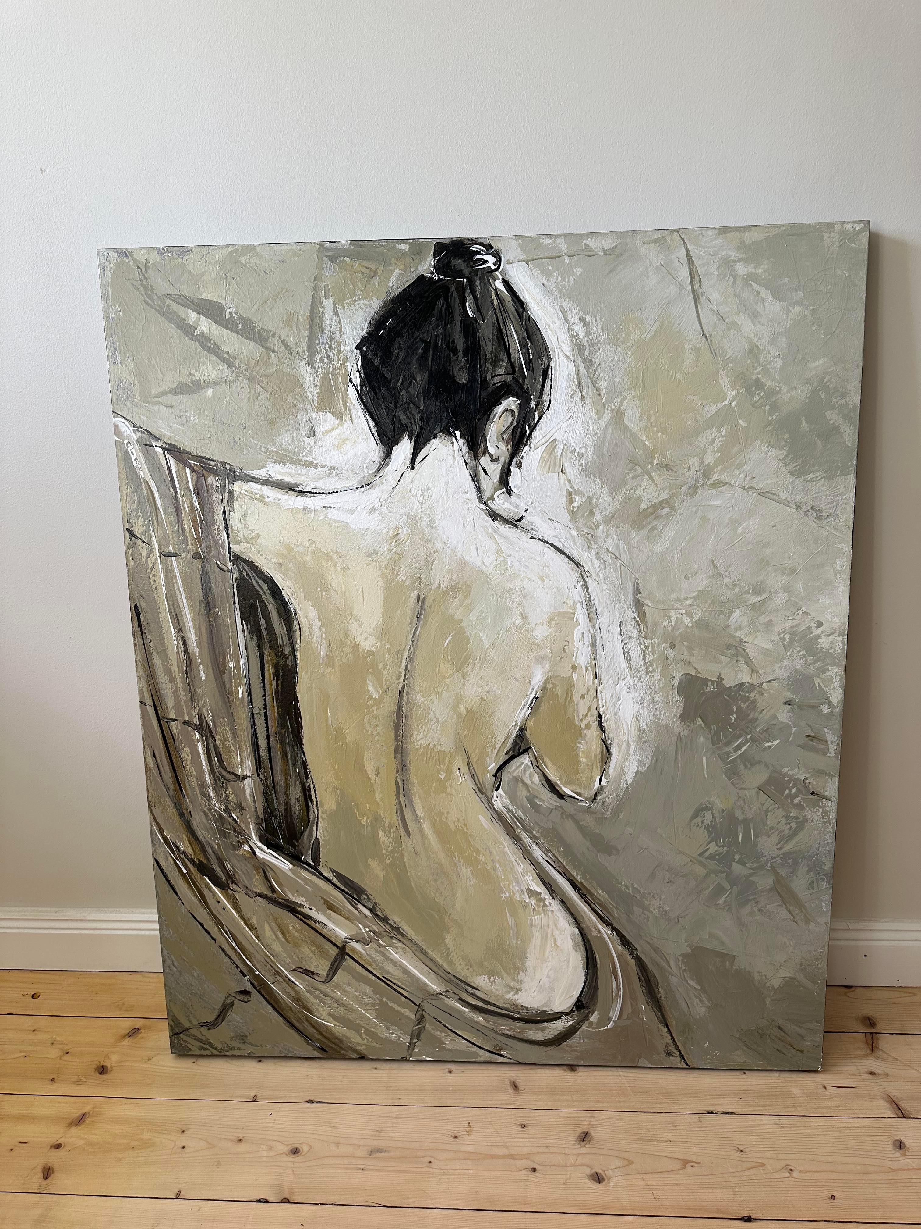 Paint Oil painting of a woman For Sale