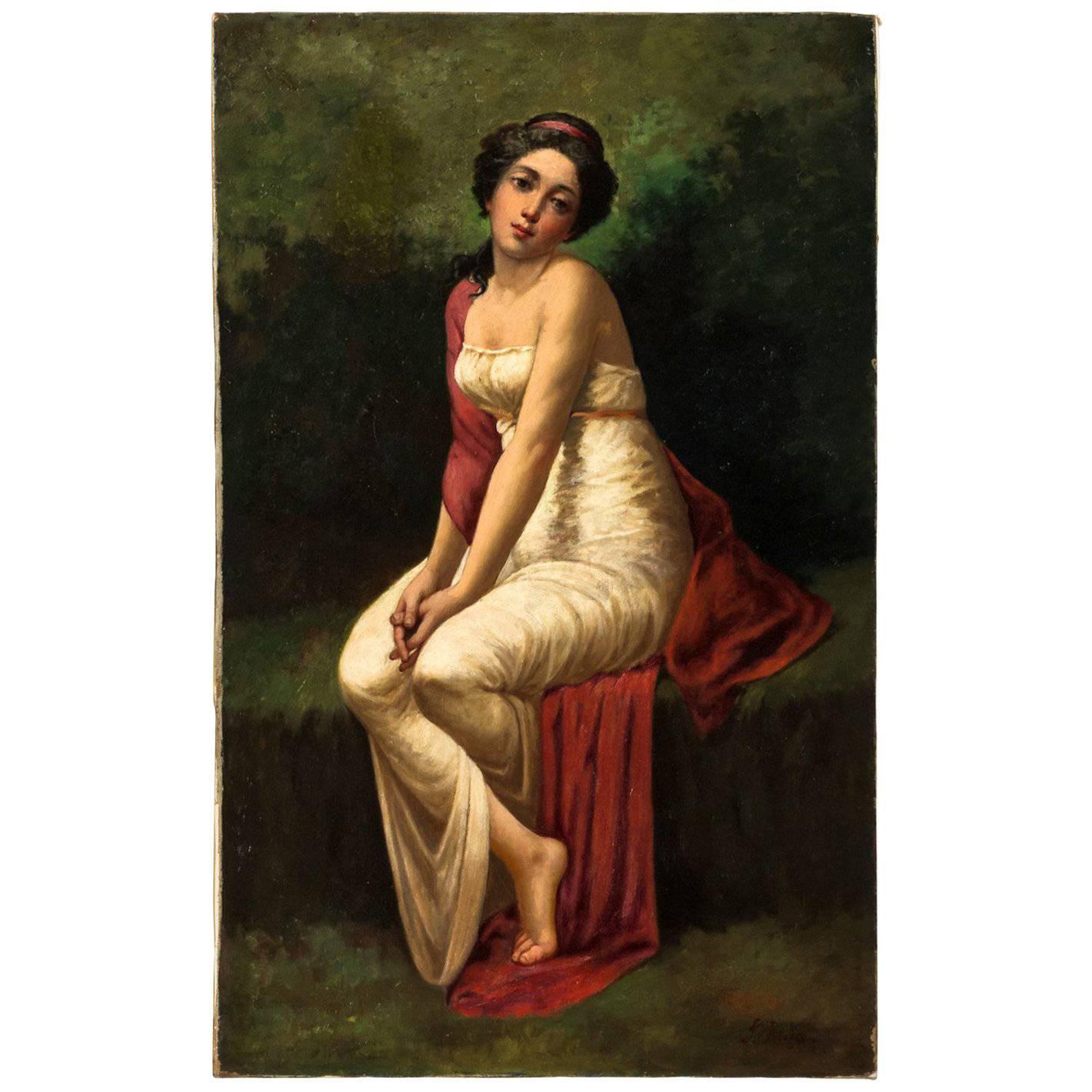 Oil Painting of a Woman For Sale