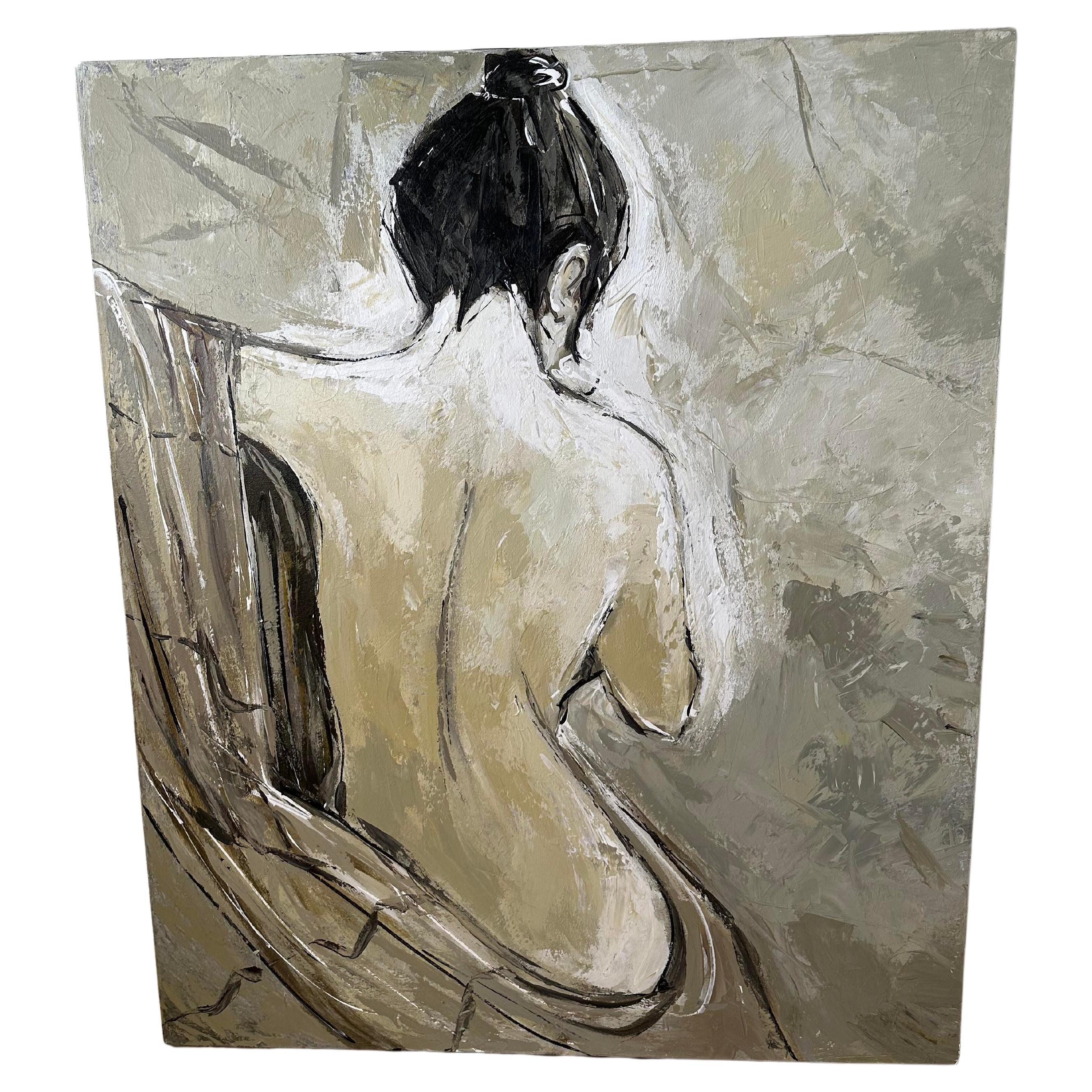 Oil painting of a woman For Sale