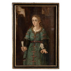 Peinture à l'huile d'une jeune fille, Angleterre C.I.C.