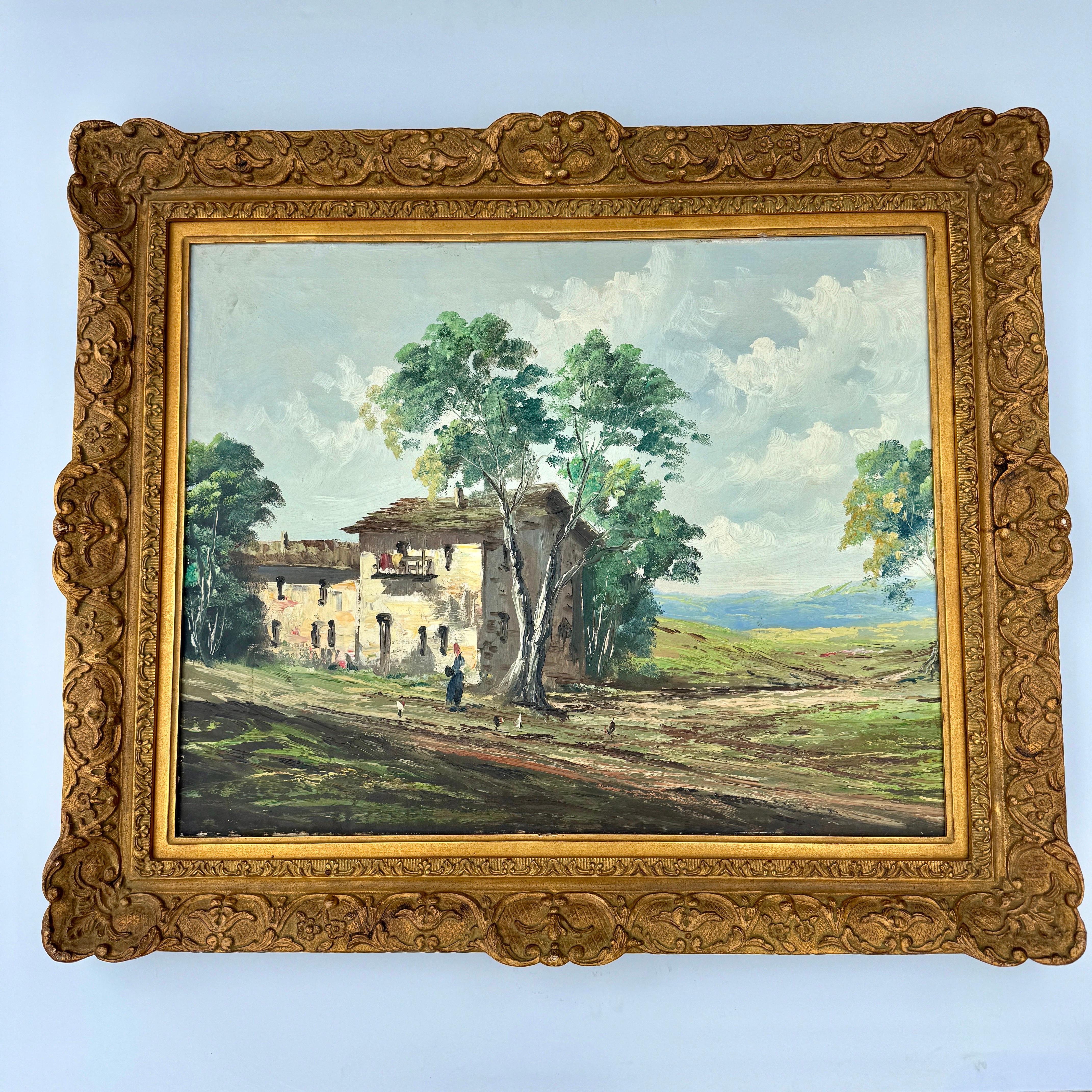 Oil Painting of European Countryside Vienna, Mid 20th Century  For Sale 5