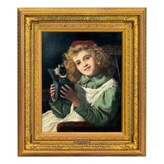 Antique Oil Painting of Girl