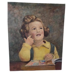 Antique Oil Painting of Girl