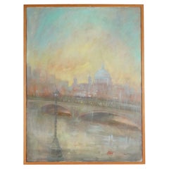Oil Painting of London St Pauls's Cathedral by Guitti Barraty-Denyer Signed