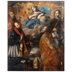 Oil Painting of Madonna with Devil in Chairs, Italy, 18th Century