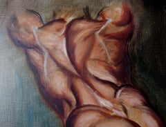 Painting by California Artist Bill Brootip 1970s Male Nude