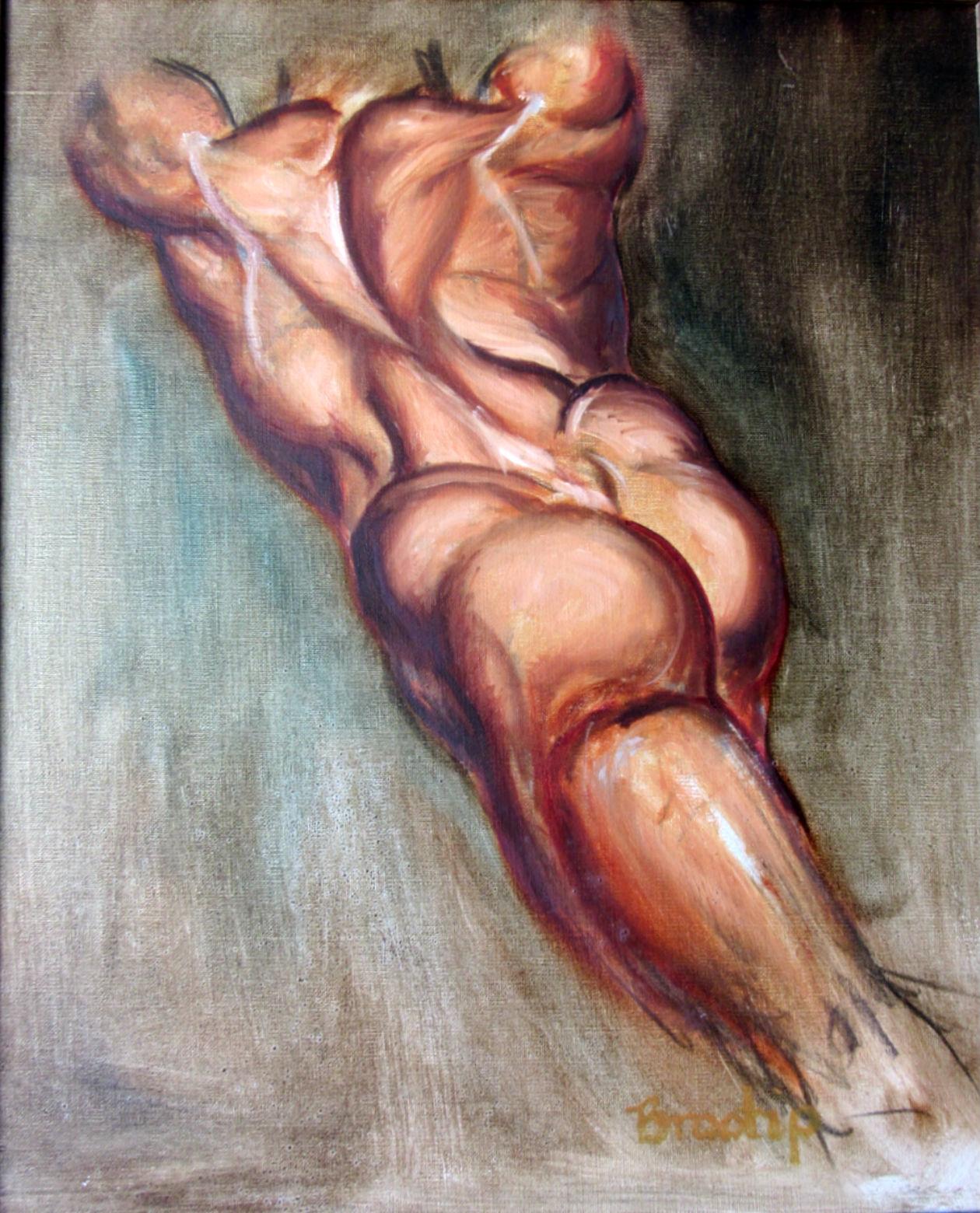 Painting by California Artist Bill Brootip 1970s Male Nude In Good Condition For Sale In Surprise, AZ