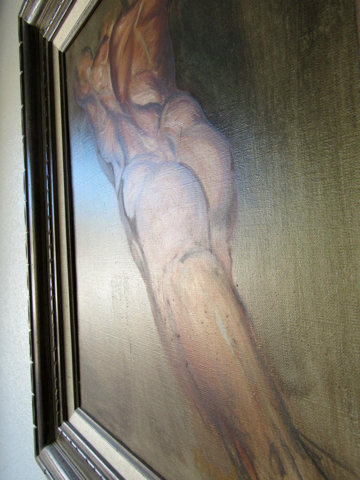 20th Century Painting by California Artist Bill Brootip 1970s Male Nude For Sale