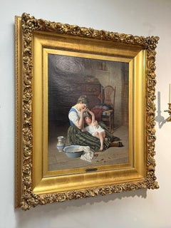 Oil Painting of Mother and Child by Paul Seignac