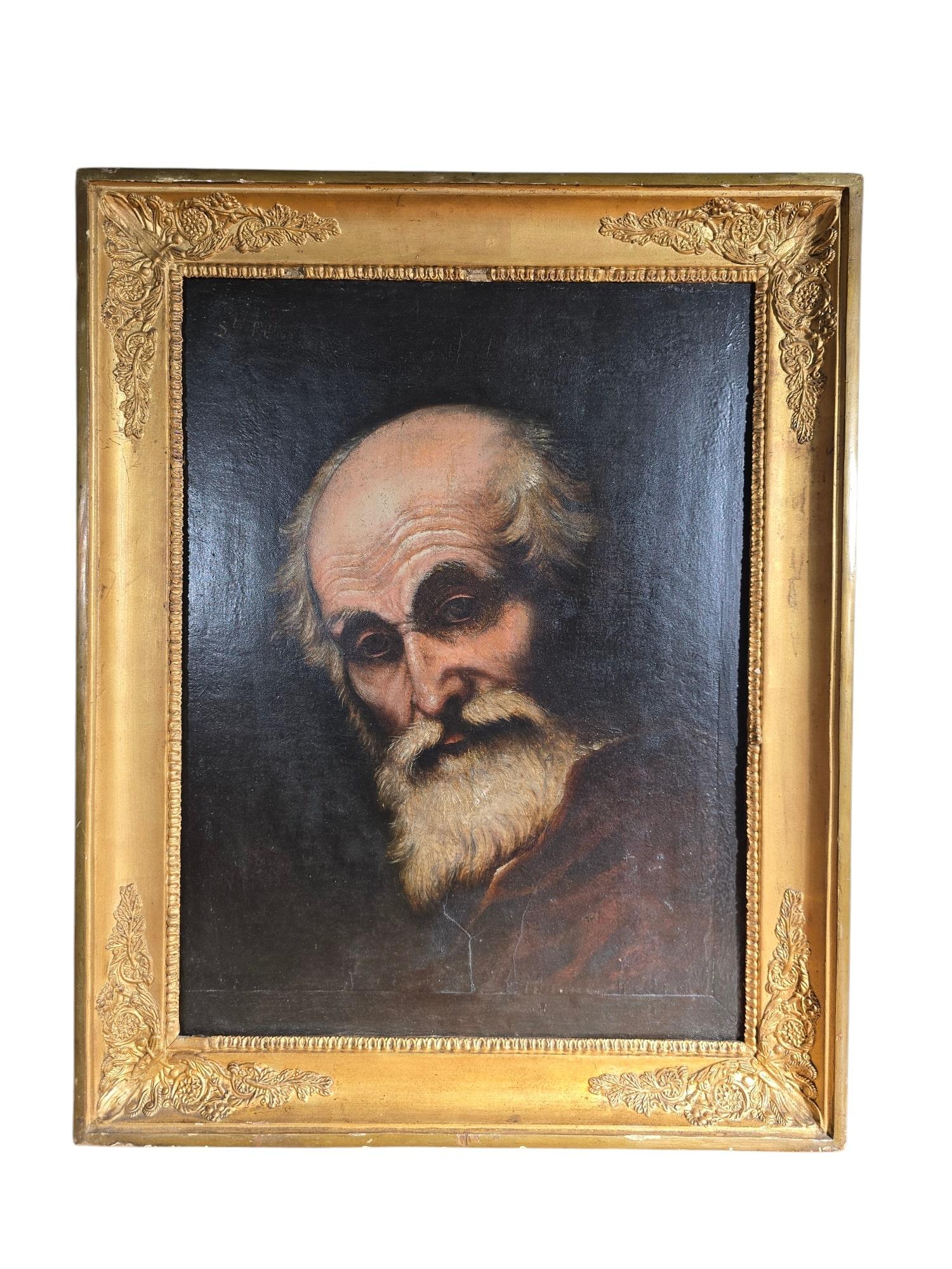 Oil Painting of Saint Paul, 19th Century For Sale 7