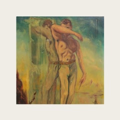 Oil Painting of Surreal Figure By Francisco Poblet, 1968