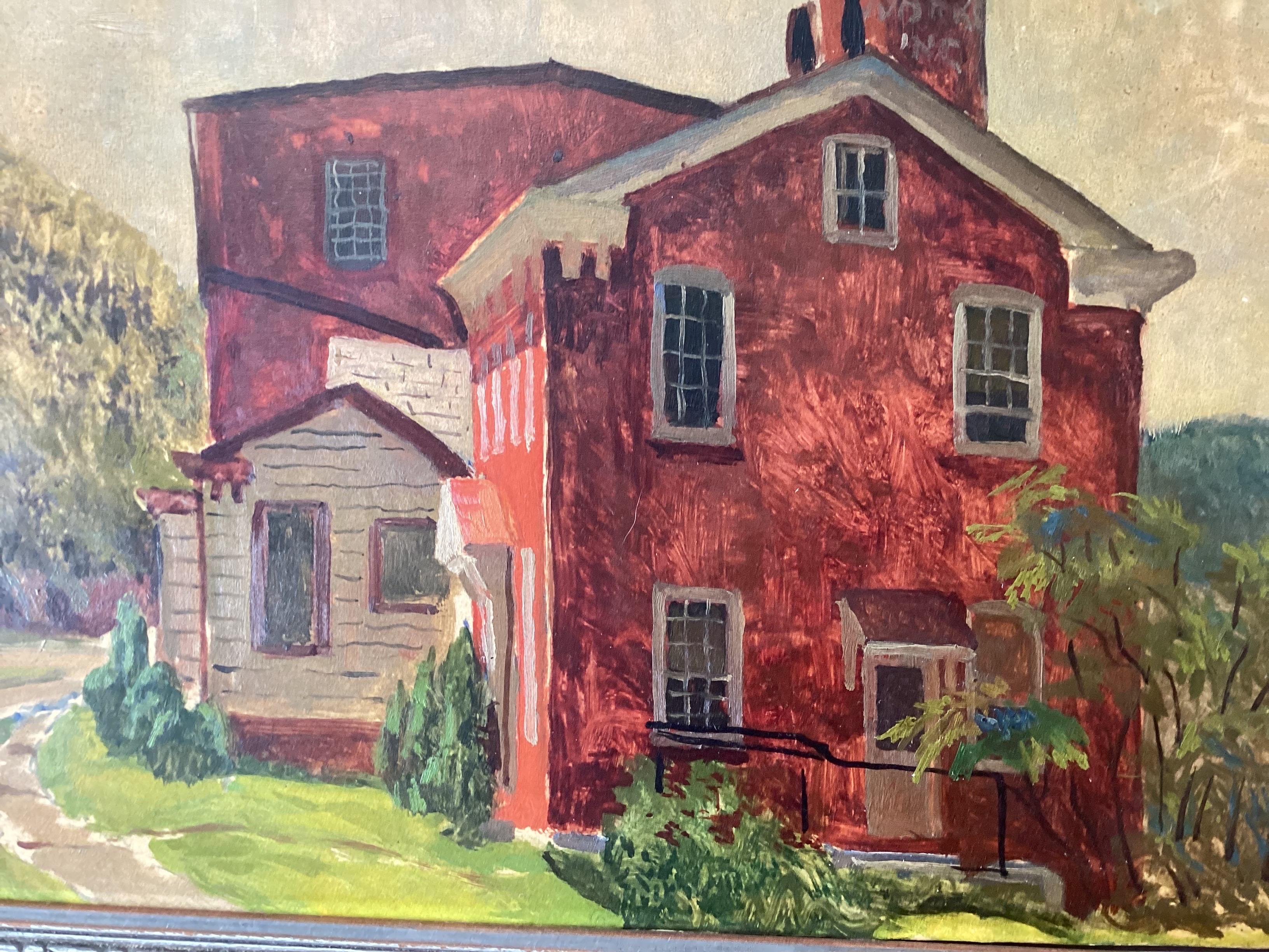 Oil Painting of the Laceworks, Lambertville, New Jersey by Joseph Remlinger 1951 For Sale 1