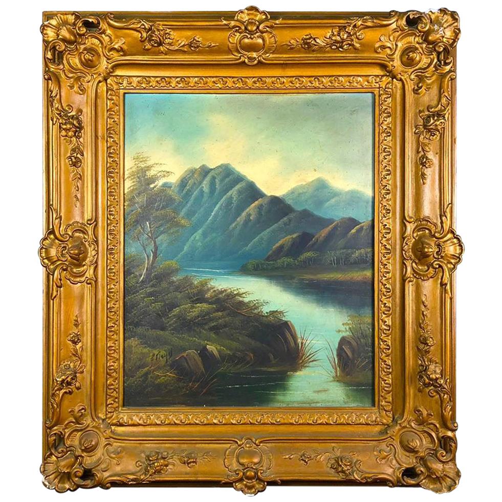 Oil Painting of the Pearl River, 1890 For Sale