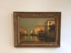 Oil Painting of Venice by Antoine Bouvard, circa 1930s
