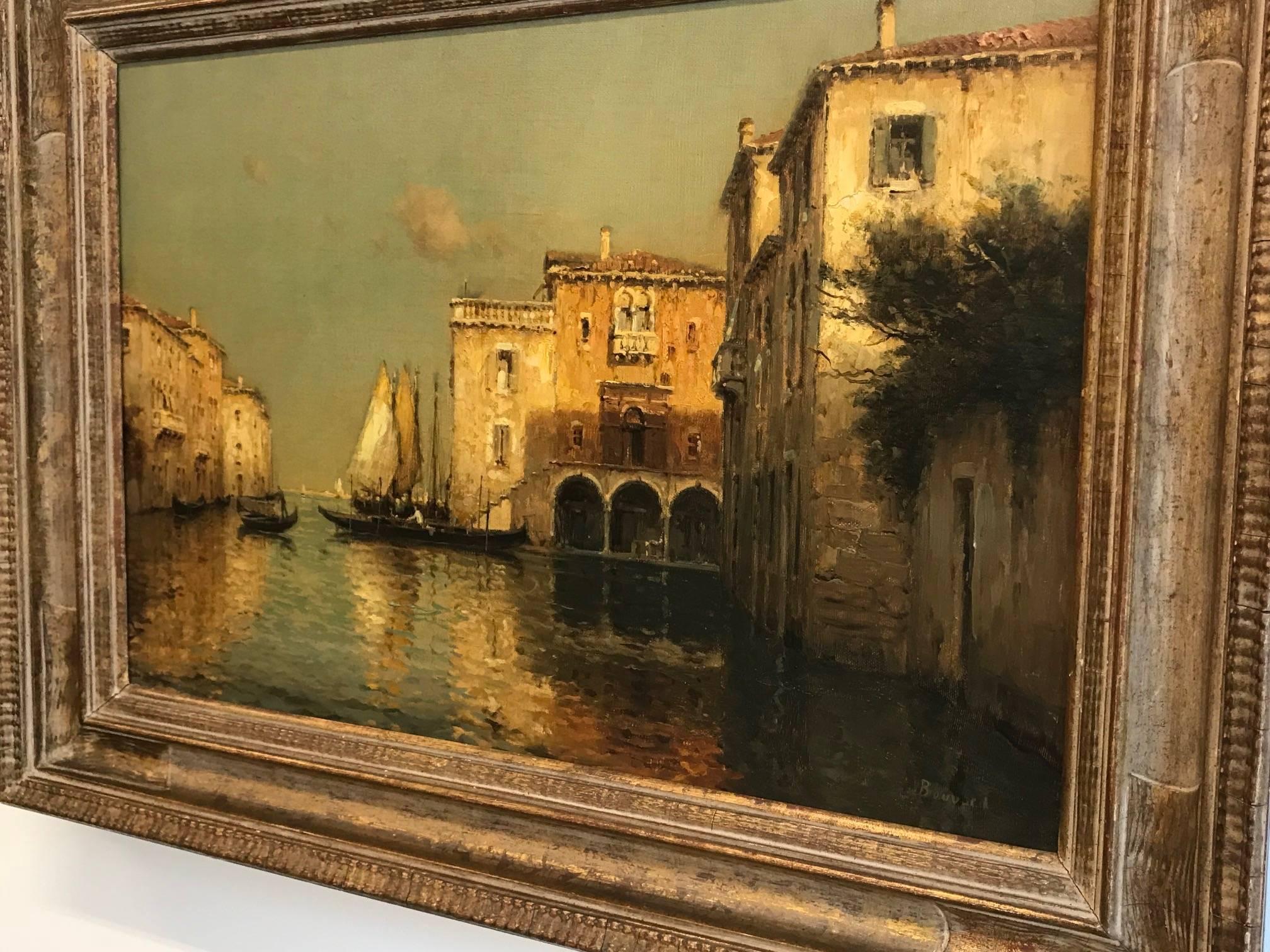 Oil Painting of Venice by Antoine Bouvard, circa 1930s For Sale 2