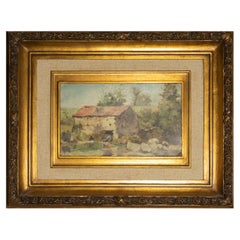 Oil Painting Of Watermill, Acacio Lino, (20th Century)