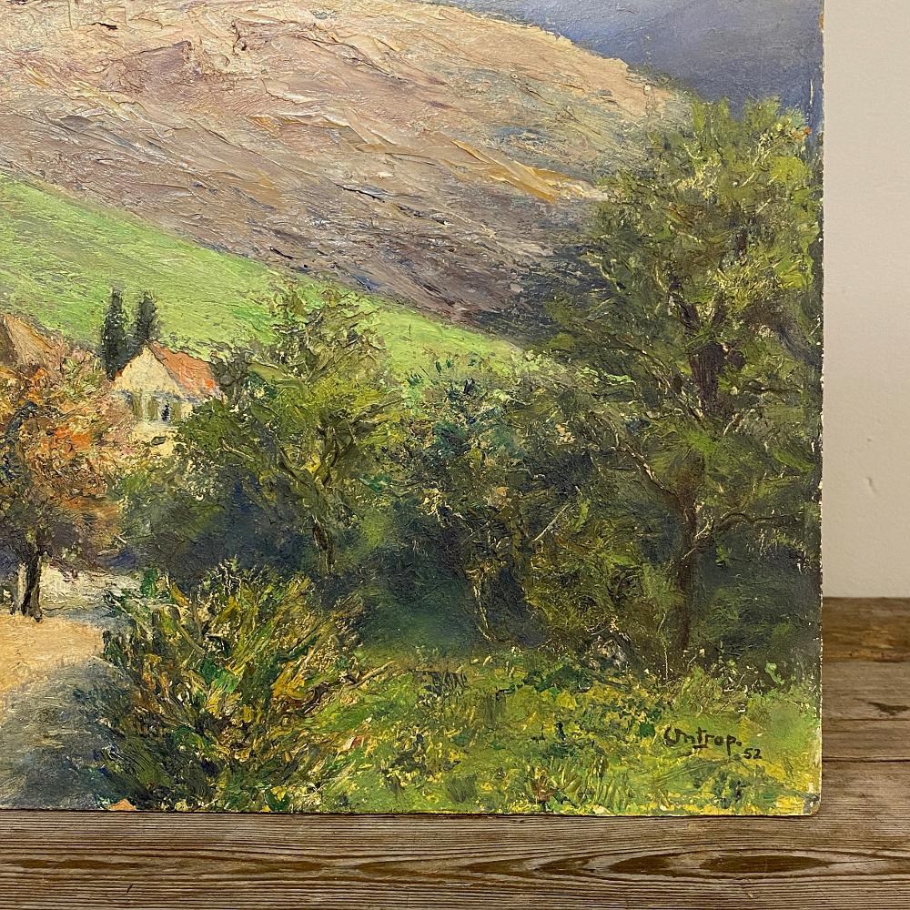 Milieu du XXe siècle Peinture à l'huile sur panneau de H. G. Ontrop en vente